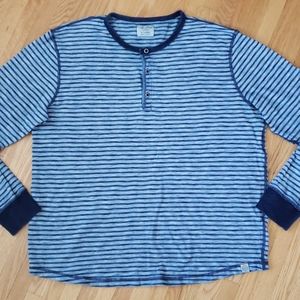 Lucky brand tshirt men's long sleeve blue strips